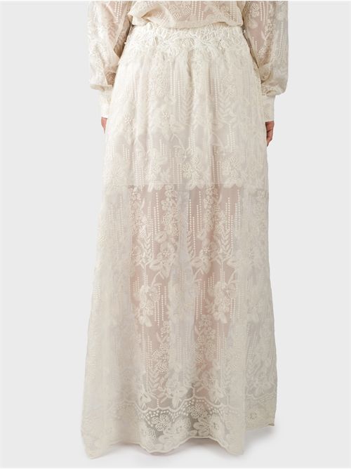 Gonna lunga in chiffon con applicazioni in pizzo ERMANNO SCERVINO | D464O609FDIBQ10602
